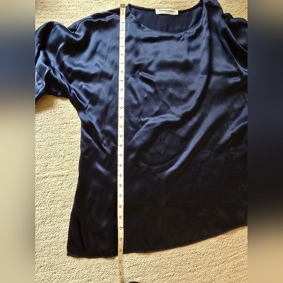 Amanda Uprichard Navy Blue Blouse Top | Size Large | 100% Silk - Picture 11 of 14